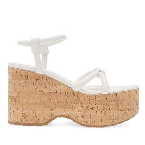 GIANVITO ROSSI Alma Knotted Leather Ankle-Strap Platform Sandal Size 38